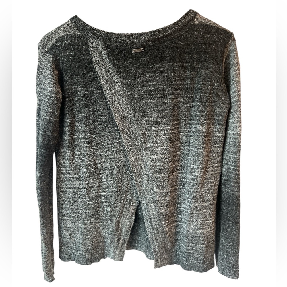 Prana Julien Charcoal Ombré Split Back V-Neck Sweater - Picture 5 of 6